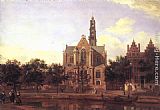 Amsterdam Canvas Paintings - View of the Westerkerk, Amsterdam